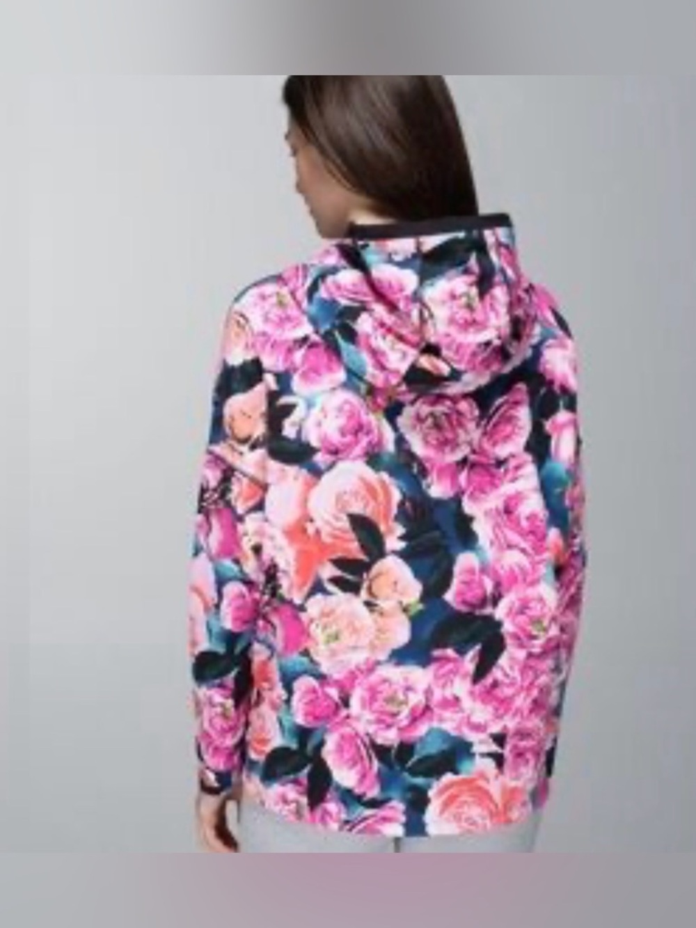 lululemon athletica Pink Floral zip up hoodie
